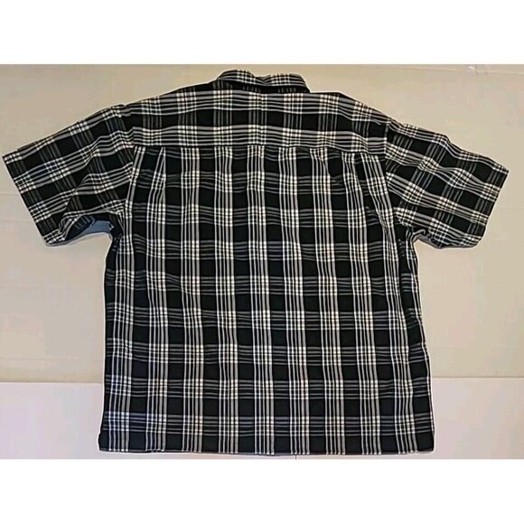 Nautica Jeans Co Men Blue Green Plaid Shirt Short Sleeve Pocket Button Up Sz XL - Picture 6 of 16